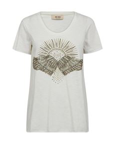 MOS MOSH T-SHIRT, MMNADINE O-SS DECO TEE, CELADON TINT